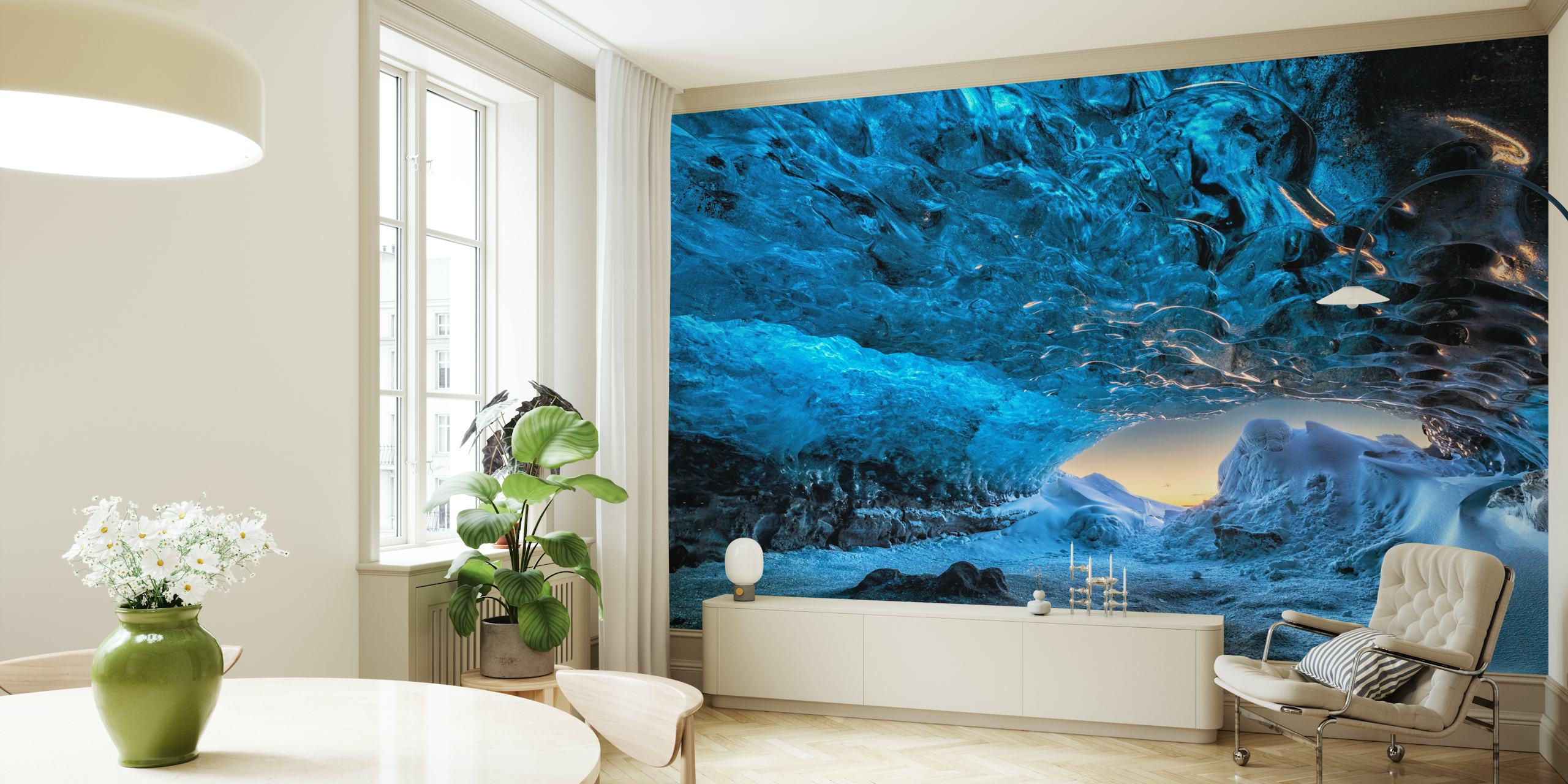 3D-bilde av Crystal cave-tapet som viser naturlige hulefunksjoner